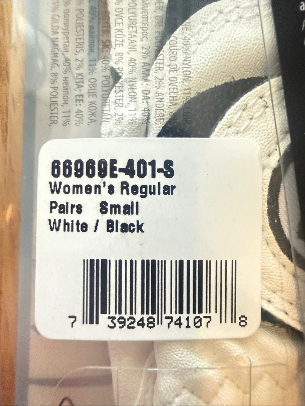 NEW IN BOX FootJoy WeatherSof Women’s Golf Gloves Pair Small White Black - Picture 4 of 5